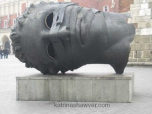 head sculpture in Krakow  web size watermark