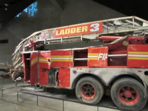 Remains of the Ladder 3 firetruck. 