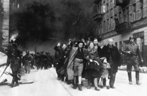 Jewish civilians.  Copy of German photograph taken during the destruction of the Warsaw Ghetto, Poland, 1943.   (WWII War Crimes Records) Exact Date Shot Unknown NARA FILE #:  238-NT-282 WAR & CONFLICT BOOK #:  1280