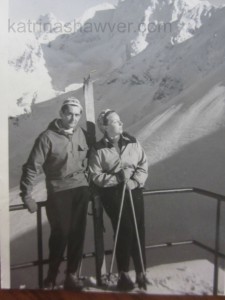 Couple skiing in the Tatra Mountains