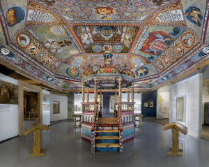 Reconstructed vault and bimah in the Museum of the History of Polish Jews