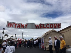 Welcome sign at the 2016 Polish Festival: Witamy! Welome!