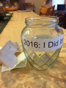 PHoto of "I Did It" jar for 2016