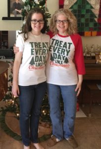 Katrina Shawver and daughter Jamie, Christmas 2015