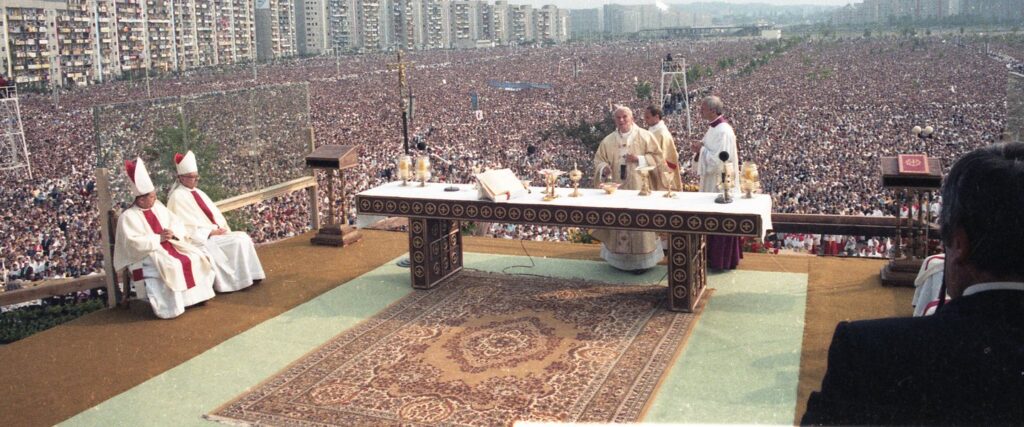 St. John Paul II holding Mass in Poland